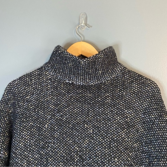 Zara Blue Knit Mock Neck Boxy Oversized Sweater - Picture 6 of 8